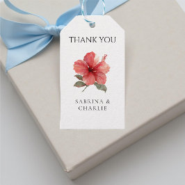 Coral Red Hibiscus Tropical Destination Wedding Cadeaulabel