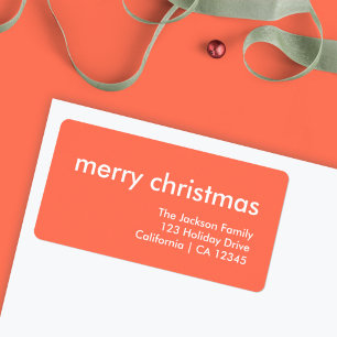 Coral Red Kerstmis   Minimale retouradres Etiket