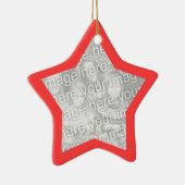 Coral Red Lijst Star-Ornament Keramisch Ornament (Rechts)