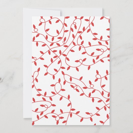 Coral Red Merry String Lights Kerstfeest Kaart (Achterkant)