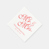 Coral Red Mr. en Mrs. Wedding Paper servetten (Hoek)