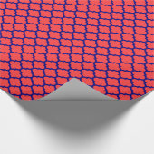 Coral Red, Navy Blu Moroccan Quatrefoil Pattern #5 Cadeaupapier (Hoek)