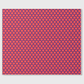 Coral Red, Navy Blu Moroccan Quatrefoil Pattern #5 Cadeaupapier (Vlak)