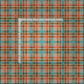 Coral Red Oranje Turquoise Blue Pset Pattern Stof (Delen)