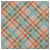 Coral Red Oranje Turquoise Blue Pset Pattern Stof (Close Up)