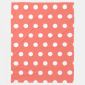 Coral Red Polka Dots Pattern Fleece Deken (Voorkant)