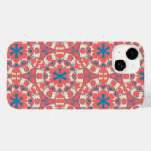 Coral Red Pug Pattern Hoesje (Achterkant (horizontaal))