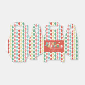 Coral Red Retro Groovy Merry Christmas Bedankdoosjes (Uitgevouwen)