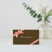 Coral Red Ribbon Guest Table Place Card Plaatskaartje (Staand voorkant)
