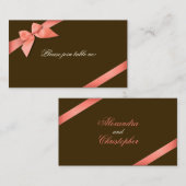 Coral Red Ribbon Guest Table Place Card Plaatskaartje (Voorkant / Achterkant)