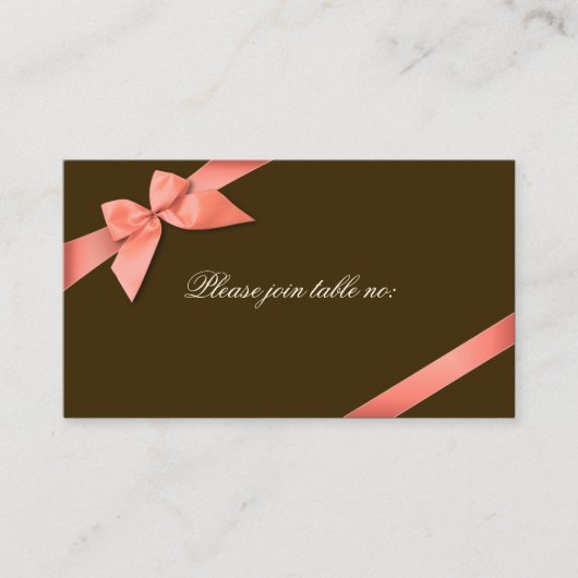 Coral Red Ribbon Guest Table Place Card Plaatskaartje (Voorkant)