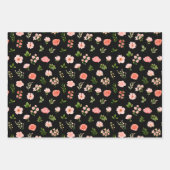 Coral Red Roses and Foliage Pattern Inpakpapier Vel (Voorkant 3)