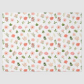 Coral Red Roses and Foliage Pattern Tissuepapier (Voorkant)