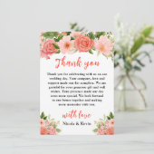 Coral Red Roses with Foliage Bedankkaart (Staand voorkant)