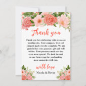 Coral Red Roses with Foliage Bedankkaart (Voorkant)