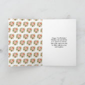 Coral Red Roses with Foliage Birthday Kaart (Binnen)