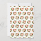 Coral Red Roses with Foliage Bridal Shower Bedankkaart (Achterkant)