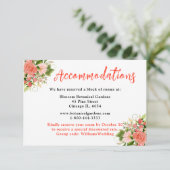 Coral Red Roses with Foliage Informatiekaartje (Staand voorkant)