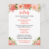 Coral Red Roses with Foliage Informatiekaartje (Voorkant)