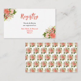 Coral Red Roses with Foliage Informatiekaartje