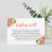 Coral Red Roses with Foliage Informatiekaartje (Staand voorkant)