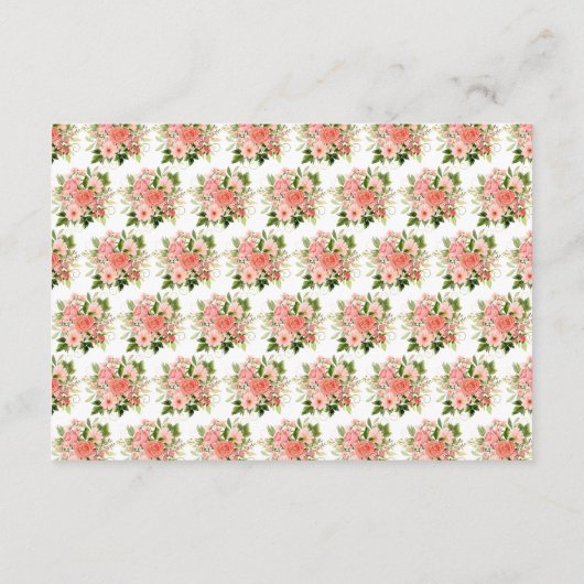 Coral Red Roses with Foliage Informatiekaartje (Achterkant)