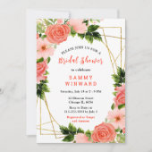 Coral Red Roses with Foliage Kaart (Voorkant)