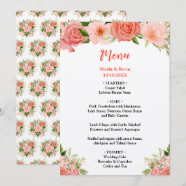 Coral Red Roses with Foliage Menu