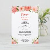 Coral Red Roses with Foliage Menu (Staand voorkant)