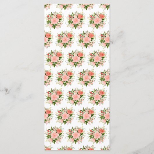 Coral Red Roses with Foliage Menu (Achterkant)