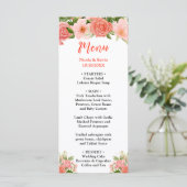 Coral Red Roses with Foliage Menu (Staand voorkant)