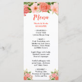 Coral Red Roses with Foliage Menu (Voorkant)