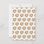 Coral Red Roses with Foliage RSVP Kaartje (Achterkant)