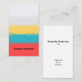 Coral Red Turquoise Blue Geel Grijs Witte Stripes Visitekaartje (Voorkant / Achterkant)