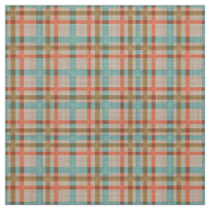 Coral Red Turquoise Diamond Argyle Pset Pattern Stof