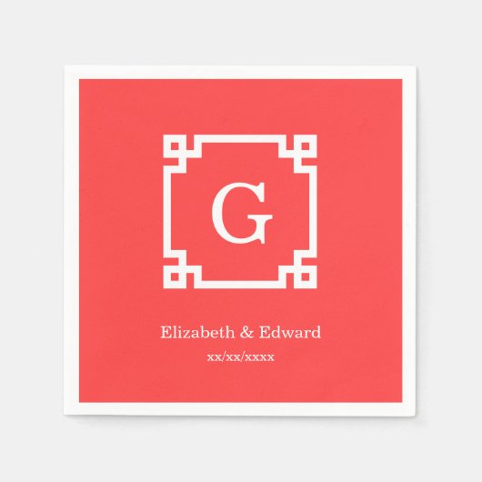 Coral Red Whalas Grieks Zeer belangrijk Lijst #2 I Servet (Voorkant)