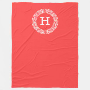 Coral Red Whalas Grieks Zeer belangrijk Rand Lijst Fleece Deken