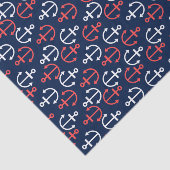 Coral-red & White Nautical Boat Anchors Pattern Tissuepapier (Detail)