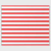 Coral Red White XL Stripes Patroon Cadeaupapier (Vlak)