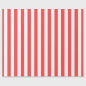 Coral Red White XL Stripes Patroon Cadeaupapier (Vlak)