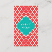 Coral Red WhMoroccan #5 Blauwgroen 3 Initiaal mono Visitekaartje (Achterkant)