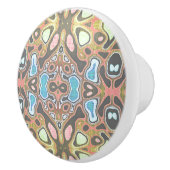Coral Red Yellow Blue Hip  Art Motif Keramische Knop (Rechts)