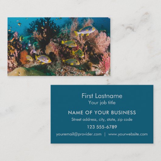 Coral Reef aangepaste visitekaartjes (Voorkant / Achterkant)
