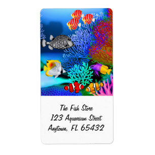 Coral reef Aquarium Fish Label