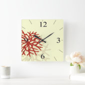 Coral Reef Beach Tropical Island Vierkante Klok (Huis)