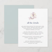 Coral Reef Bruiloft Gast Details Kaart (Voorkant / Achterkant)