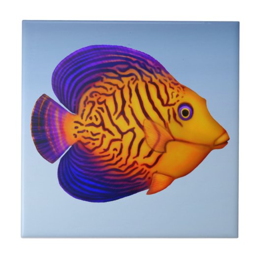 Coral Reef Chevron Tang Fish Tile Tegeltje (Voorkant)