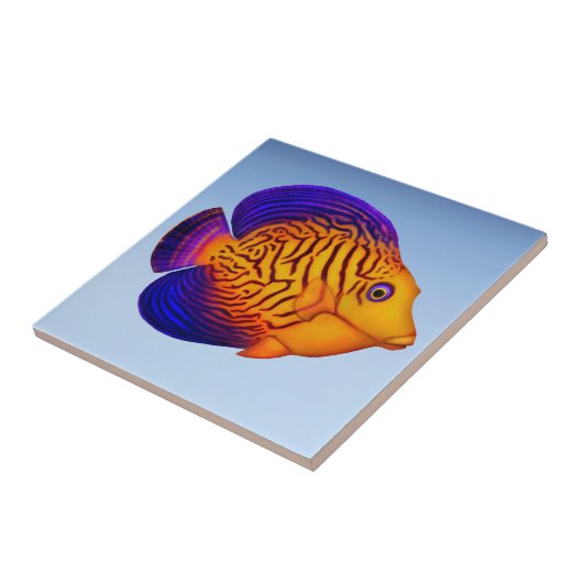 Coral Reef Chevron Tang Fish Tile Tegeltje (Zijkant)