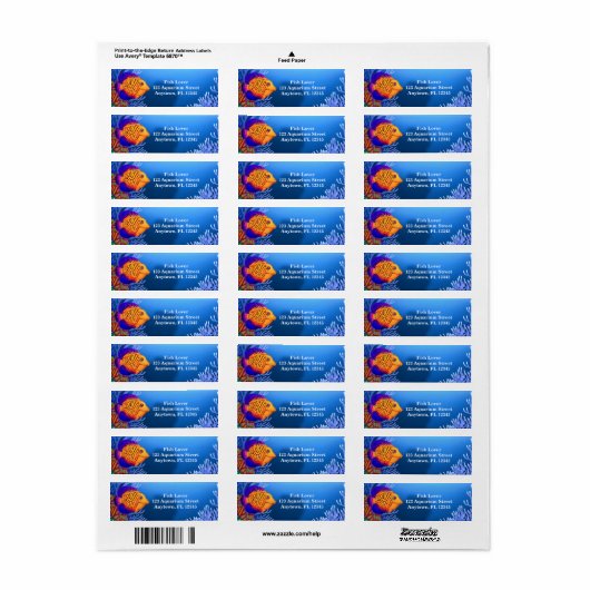 Coral Reef Chevron Tang Label (Full Sheet)