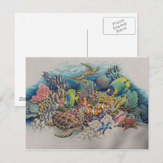 Coral Reef Fish in Symphony Briefkaart (Voorkant / Achterkant)